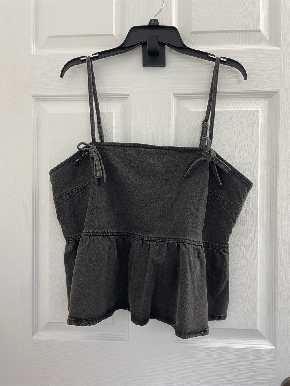 wild fable Charcoal Black Washed Peplum Camisole Tank